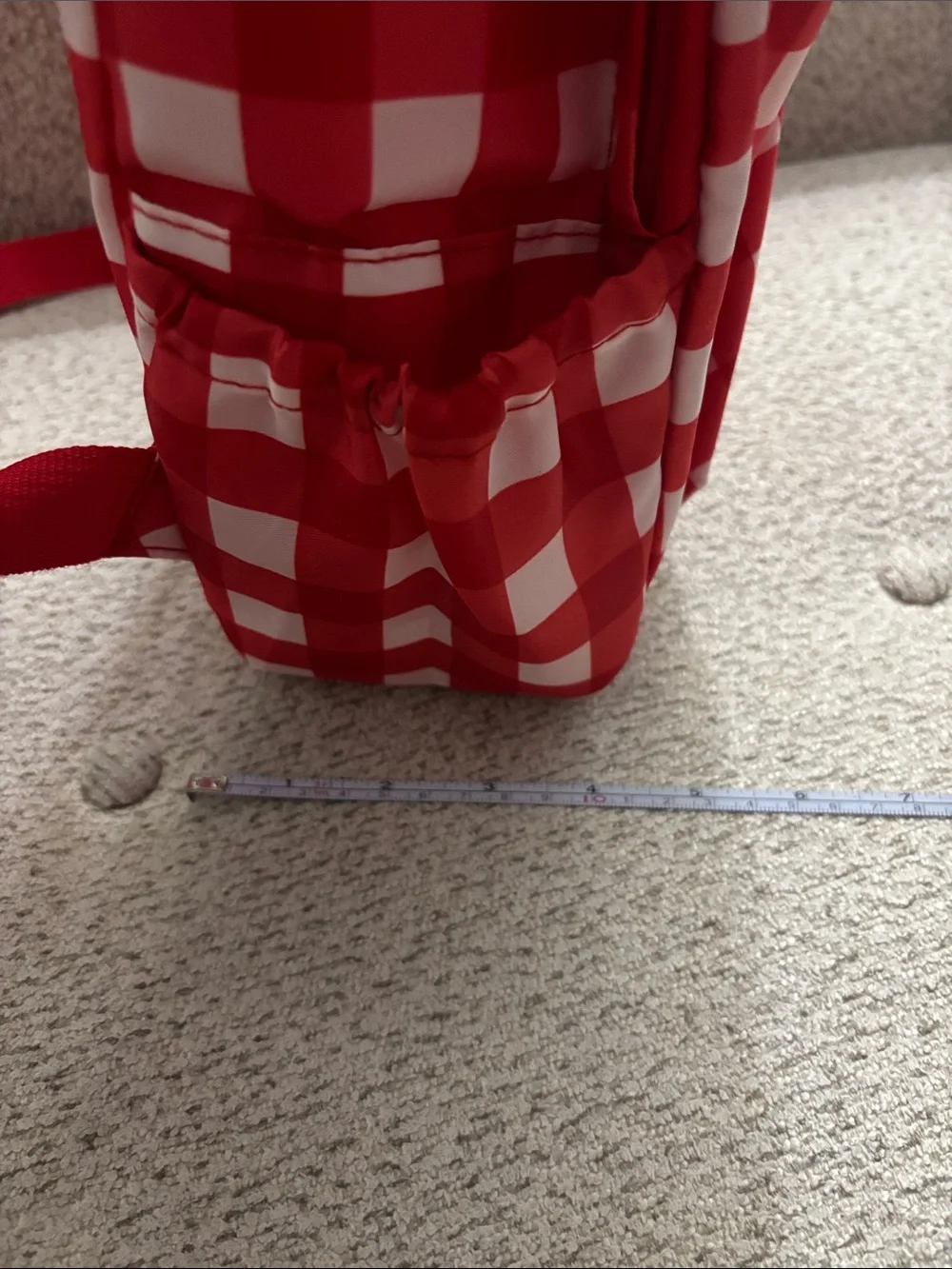 Red Gingham  Backpack with Cherry Patch